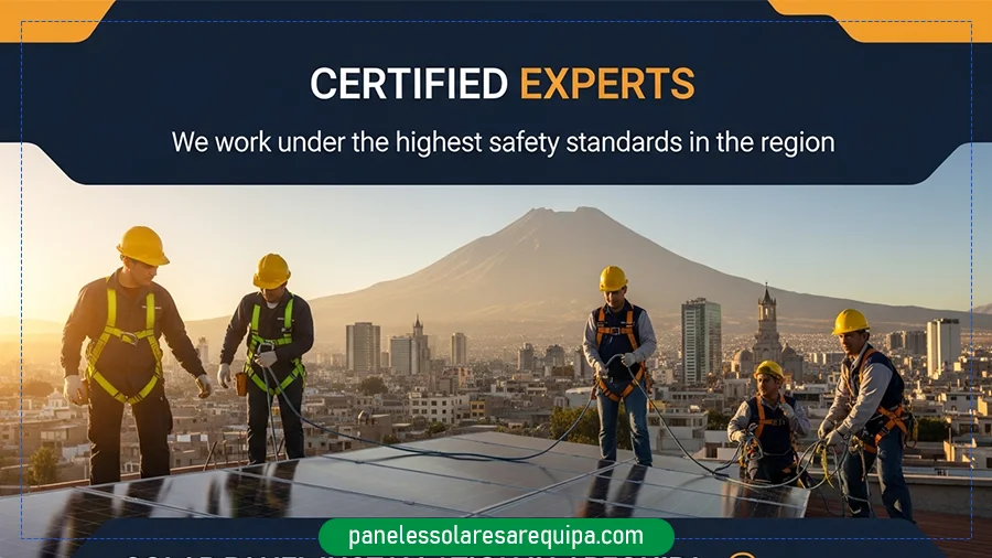 Equipo de técnicos certificados instalando paneles
